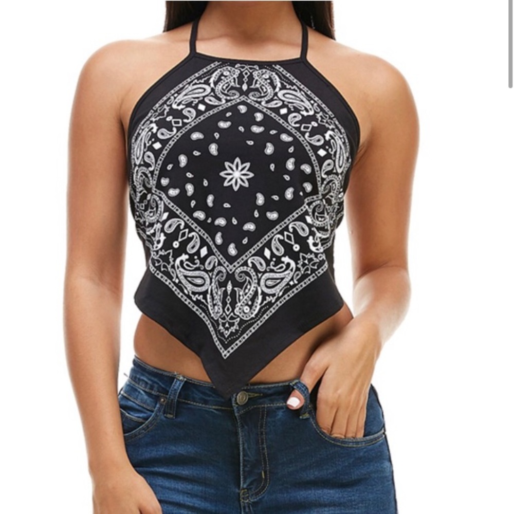 Bandana Open Back Halter Top